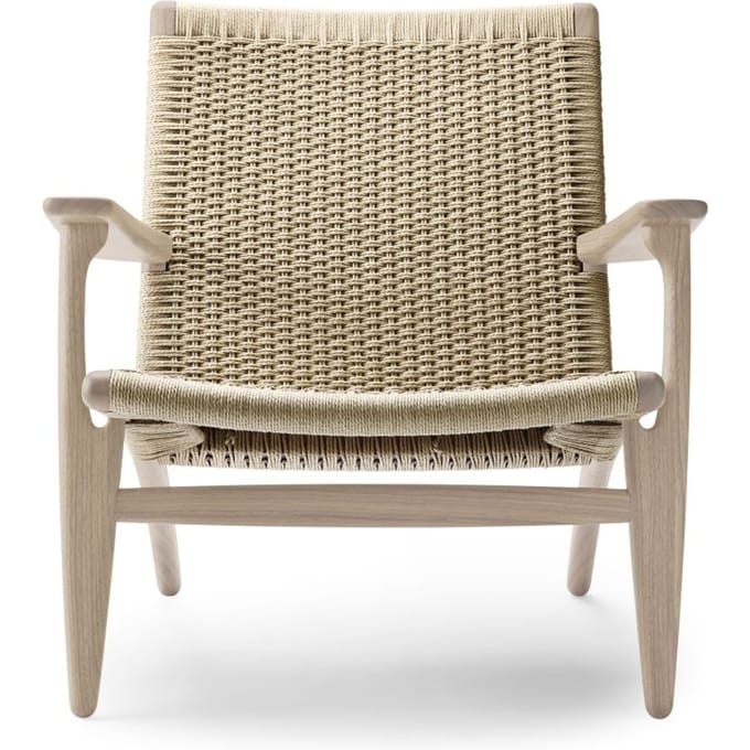 Carl Hansen & Søn - CH25 Fauteuil - Vlecht natuur - eiken gezeept - beige