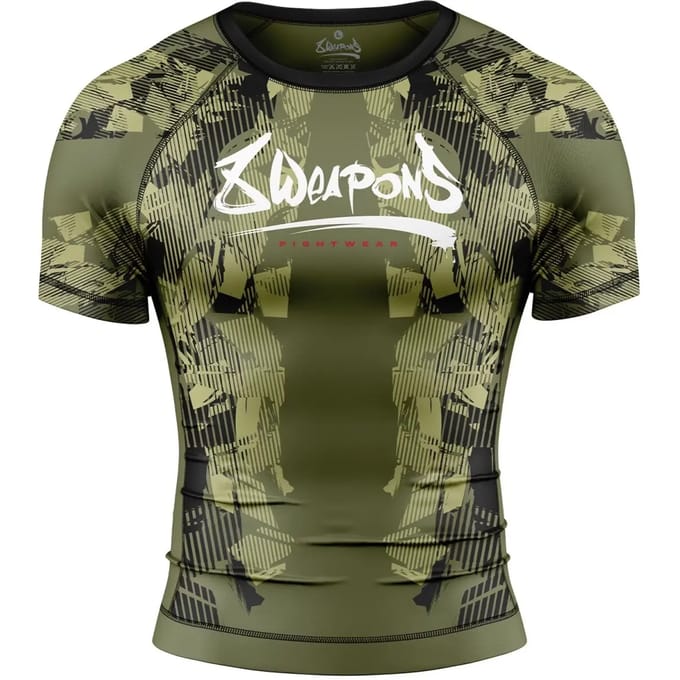 8 WEAPONS Rash Guard Hit 2.0 Olijfgroen Zwart - L