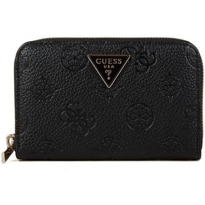 GUESS portemonnee Cresidia II SLG Zip Around Wallet Black Logo zwart