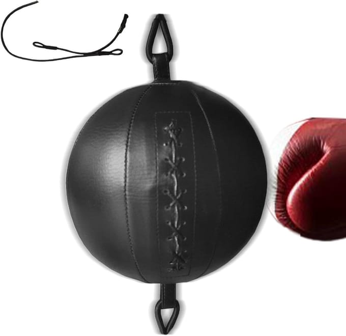Boks Trainingsbal - Reflex Bal - Reactiesnelheid Verbeteren - Sturdy Construction - 20cm Diameter - Zwart