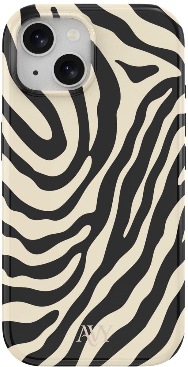 AVY Hard Shell Back Cover | geschikt voor Apple iPhone 14 / 13 | Serengeti Zebra | Compatibel met MagSafe & Qi2
