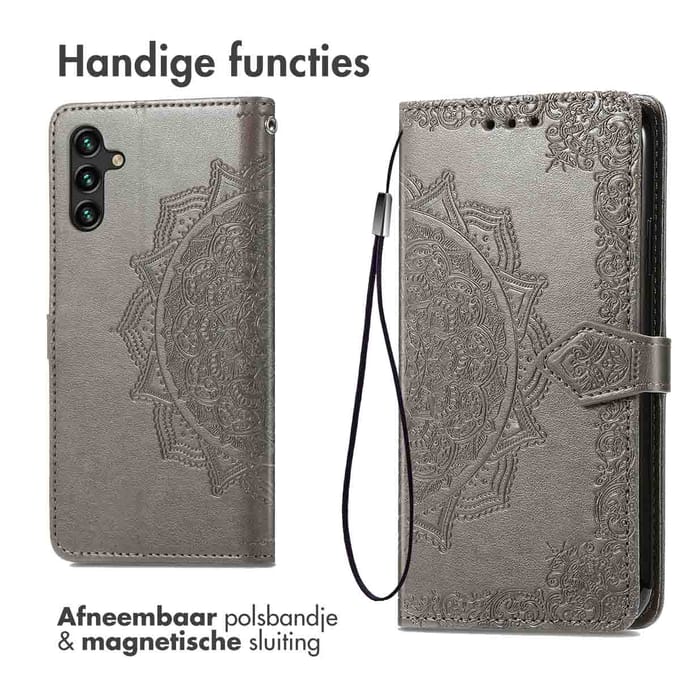 imoshion Hoesje - Geschikt voor Samsung Galaxy A25 (5G) - Mandala Bookcase - Grijs