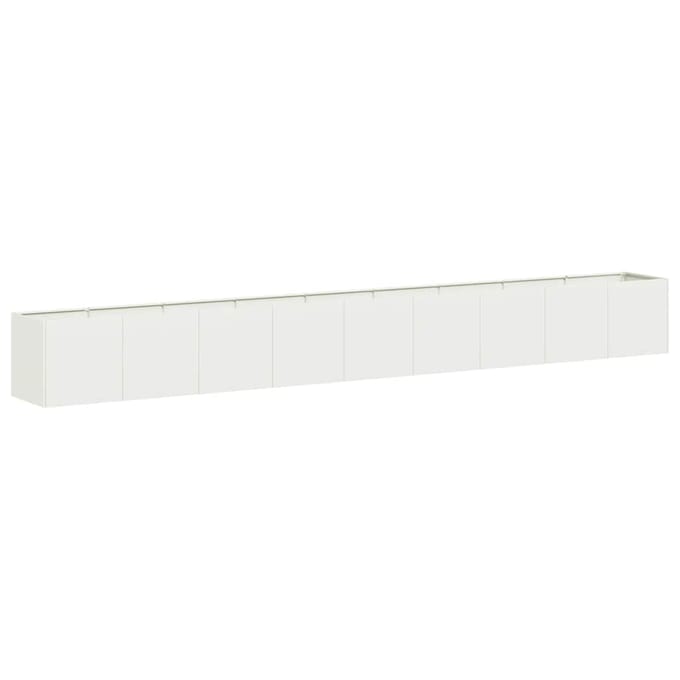 vidaXL - Plantenbak - 360x40x40 - cm - koudgewalst - staal - wit