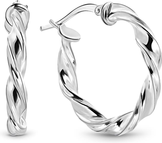 Juwelier Emo - Wokkel Oorbellen Zilver BASIC – Diameter 17 MM – 3 MM Dik