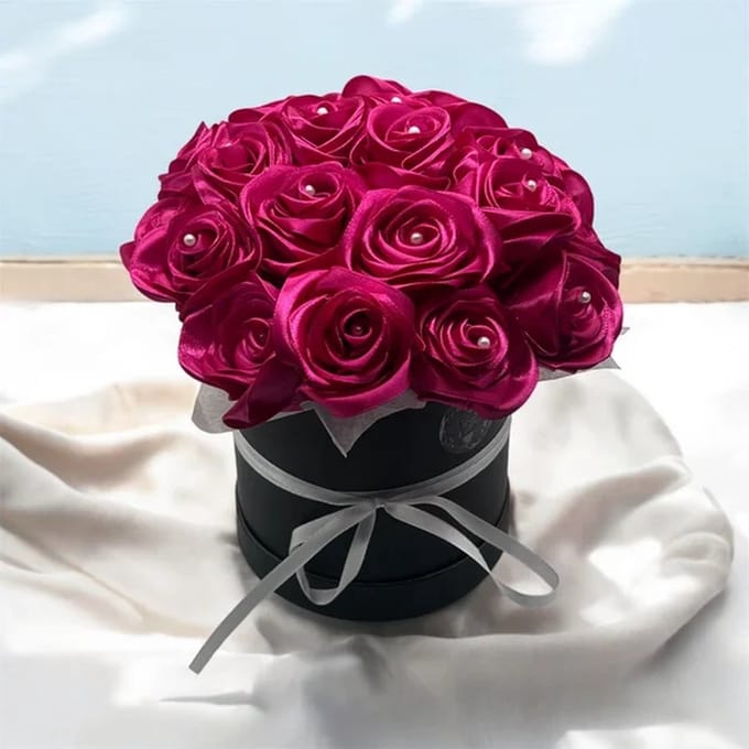 Rozenboeket - Satijnen boeket - Rozen - Roze