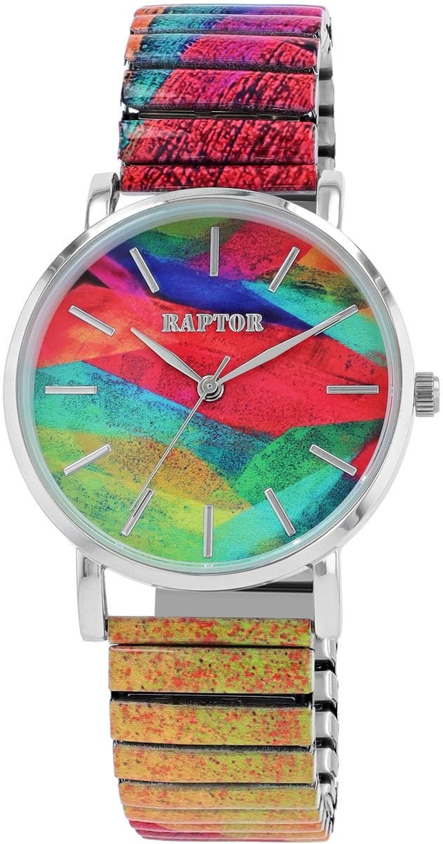 Raptor Herenhorloge siliconen JW20204 met echte leren band, 5ATM, basic, modern, zakelijk