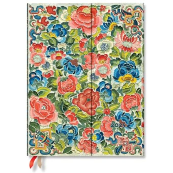 Pear Garden (Peking Opera Embroidery) Ultra 12-Month Vertical Hardback Dayplanner 2025 - Paperblanks