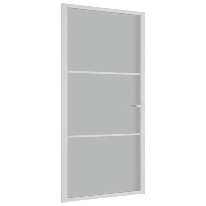 vidaXL - Binnendeur - 102,5x201,5 - cm - matglas - en - aluminium - wit