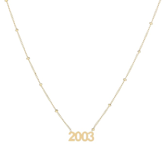 Go Dutch Label Collier schakel en gekleurde stenen Gold N2738-2