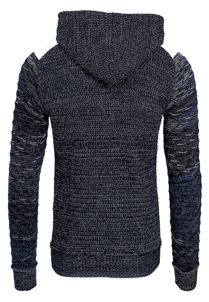 Chunky gebreide jas met capuchon met volledige rits