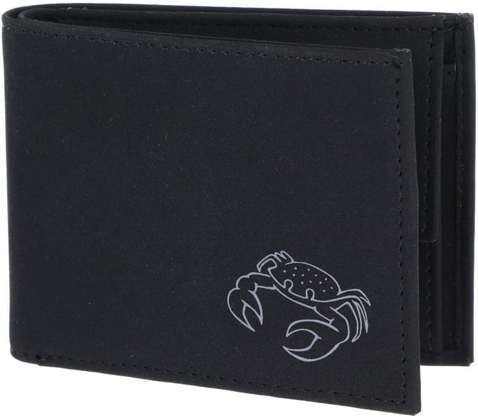 oxmox portemonnee New Cryptan RFID Protect Pocketbörse Crab 2.0 Print Grey Black zwart