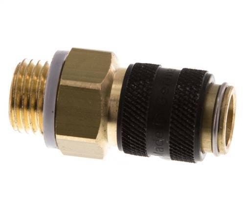 Messing DN 5 Zwart Luchtkoppeling Snelkoppeling G 1/4 inch Buitendraad - CLS5-M-B-BLA-014