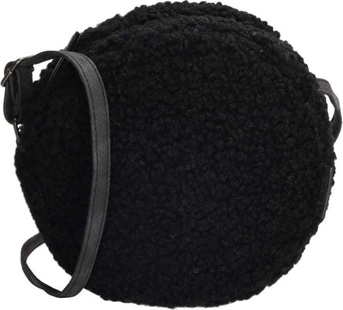 Beagles Navarra Crossbody Schoudertas Rond Soft Teddy - Zwart