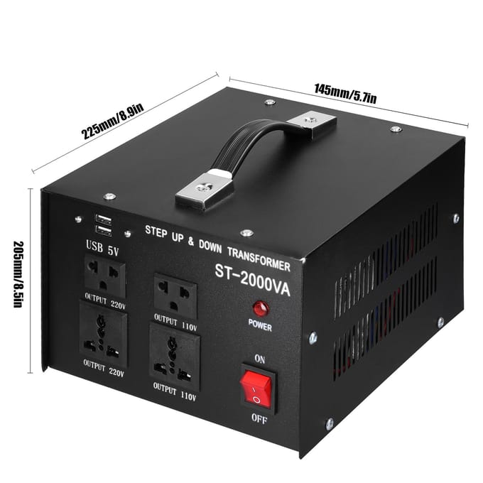 Step Up&Down Transformator Compact Formaat Spanningsomvormer 2000VA Draagbare Huishoudelijke Apparaten US-plug