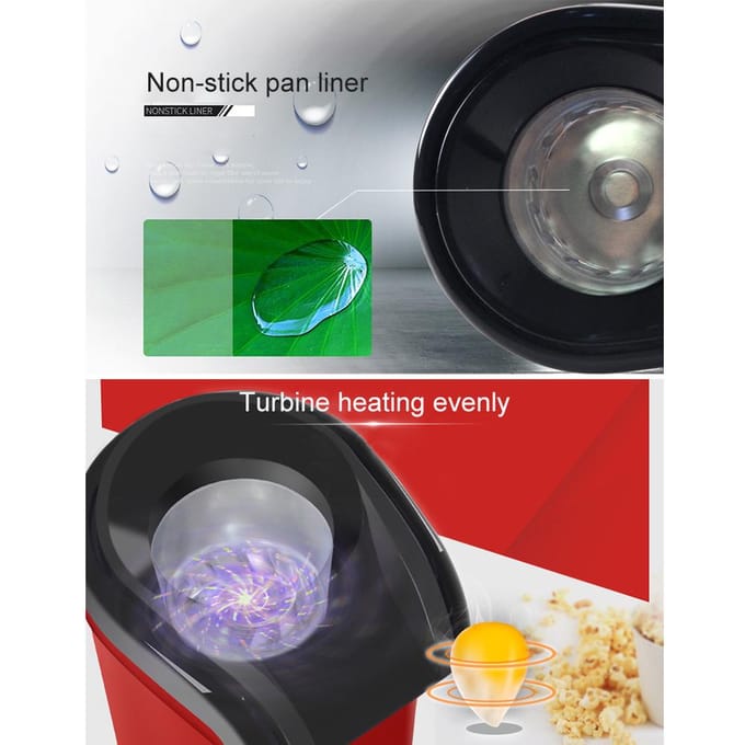 Kleine Popcornmachine Huishoudelijk Gezond Hete Lucht Popcorn Popper Maker met Maatbeker Gemakkelijk te US Plug rood