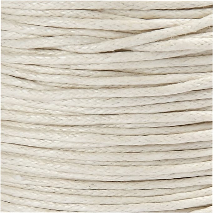Katoenkoord, dikte 1 mm, off-white, 40 m/ 1 rol