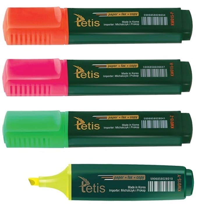 Tetis Fluorescerende Markeerstift KW015 - Fel Roze