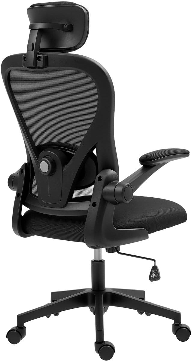 HOMCOM Bureaustoel Polyester, Kunststof 58L x 63B x 115-125H cm Zwart