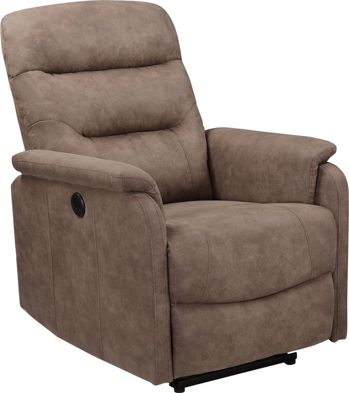 Coullon-Relaxfauteuil met elektrische functie Microfiber Taupe