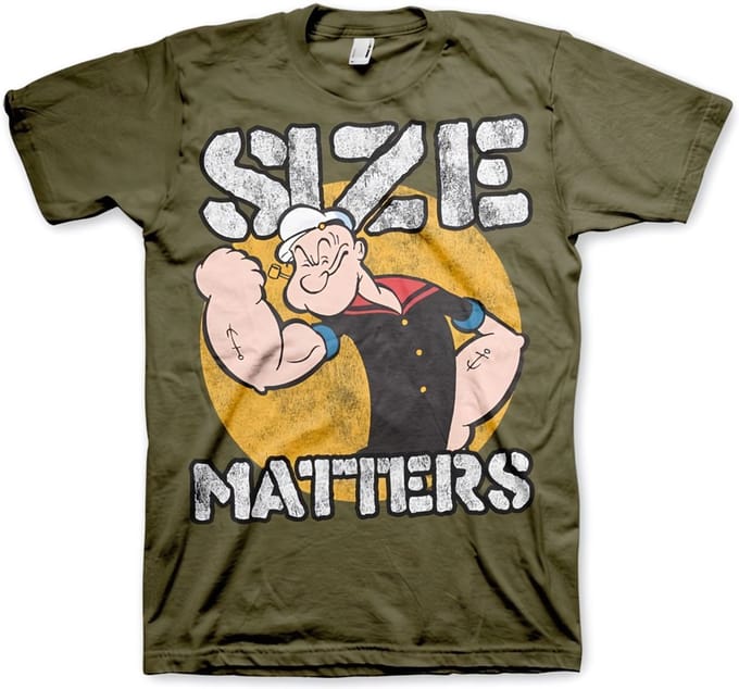 Popeye Size Matte T-shirt met de tekst ‘rs ’ in de kleur olijfgroen