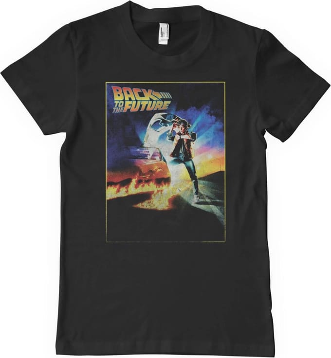 Back To The Future Heren Tshirt -S- Vintage Poster Zwart
