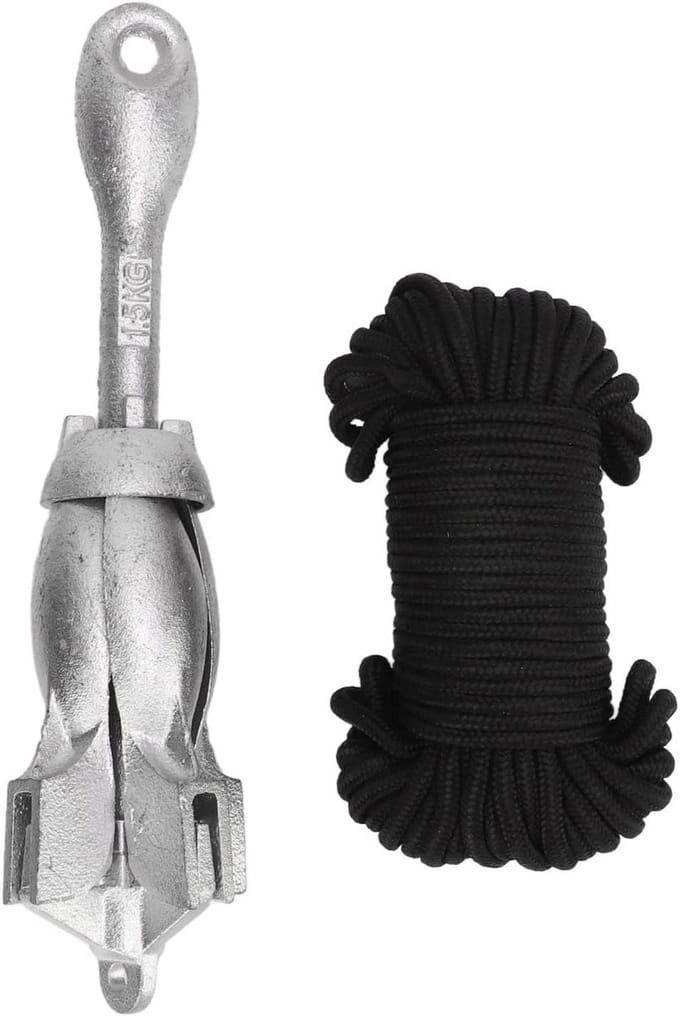 Opvouwbaar Bootanker 1,5 KG met 20M Touw voor Alle Boten