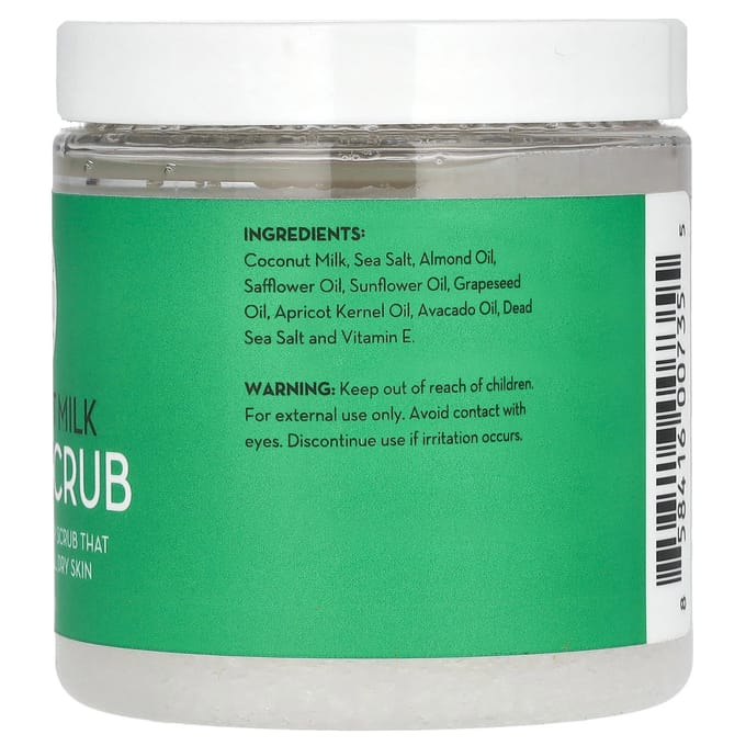 Pure Body Naturals, Coconut Milk Body Scrub, 12 oz (340 g) gray