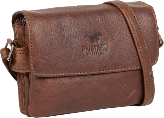 MUSTANG Leren Schoudertas Catania Crossbody Brown Bruine