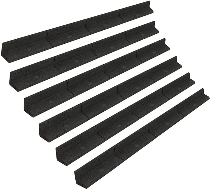 7,2 m flexibele gazonrand - 6x1,2 m - zwart - rubber