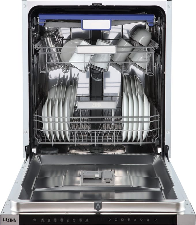 ETNA VW540A - Inbouw vaatwasser - RVS - 60 cm - Flexibele derde lade - LED display - Energieklasse A - Vloerprojectie - 8 programma's