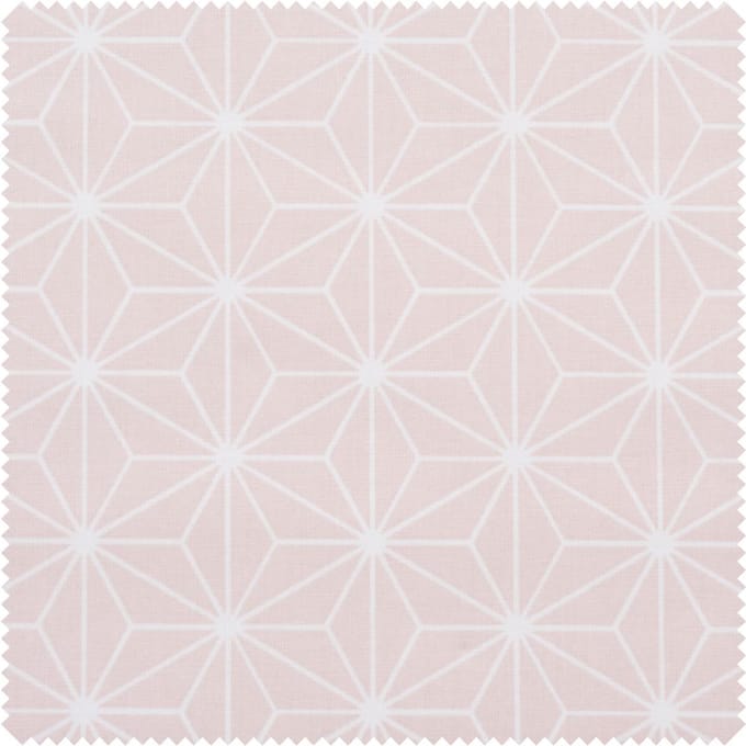 Katoenen stof "Geometrische ster" Polyester gecoat - Lichtroze
