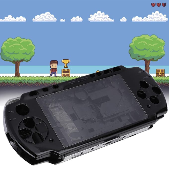 Vervangende ABS Materiaal Host Game Console Shell met Schroevendraaier voor PSP2000 Console Zwart zwart
