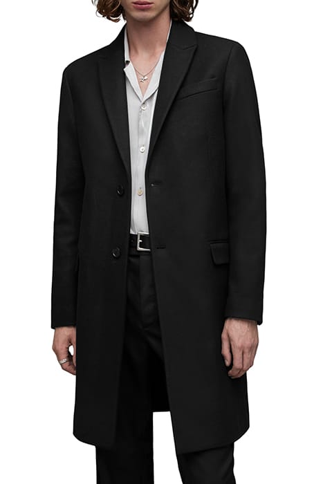 AllSaints Jemison Coat Black Taglia: 48 | Cappotti monopetto Outlet | Uomo | Nero