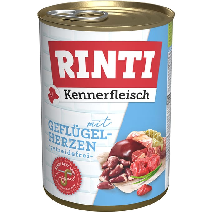 Voordeelverpakking RINTI Kennerfleisch 24 x 400 g - Gevogeltehart