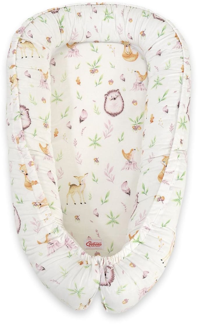 Babynest dubbelzijdig Premium Cocoon voor baby's BOBONO- boszachtheid
