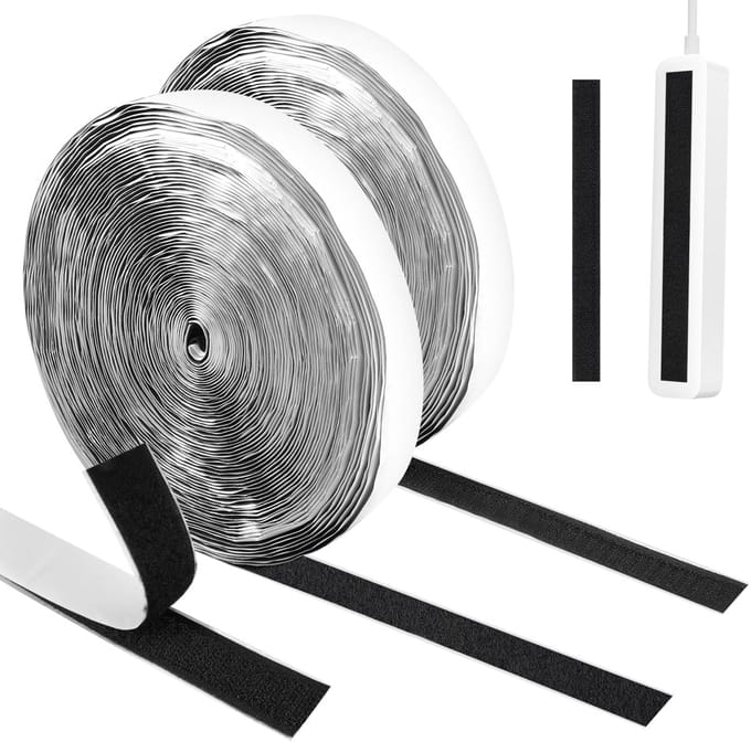 Dailygoods - 2 Stuks 20m X 20mm Zelfklevend Klittenband, Extra Sterk