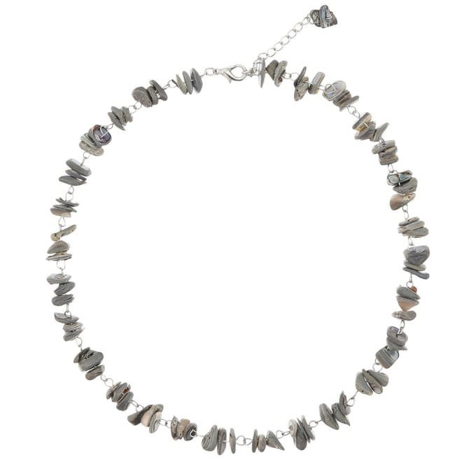 Behave Ketting met kralen van schelp bruin zwart 44 cm