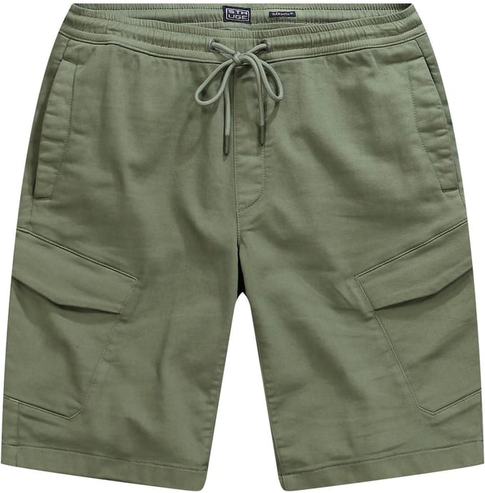 STHUGE - Heren - Cargobermuda FLEXLASTIC® elastische tailleband - Vijvergroen - Maat L