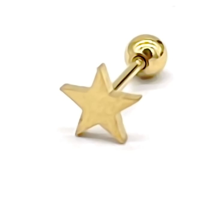 Oorpiercing Ster - RVS - 5 mm - Goudkleurig