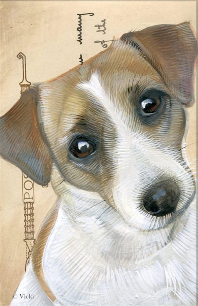 Dubbele kaart met env. Hond Jack Russel 11,5x17,5cm