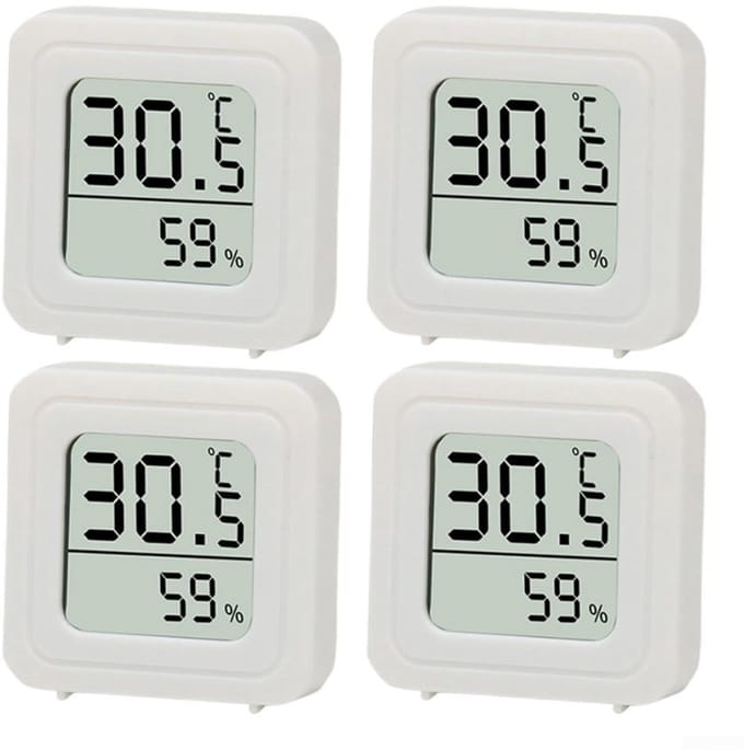 Klimaat Monitor - Temperatuur Vochtigheid Sensor - Binnenklimaat Bewaken - Batterijvrij Werking - Compact Ontwerp - Wit