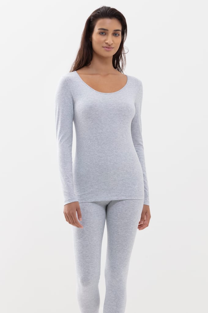Top 1/1-lange mouwen Serie Cotton Pure Light Grey Melange
