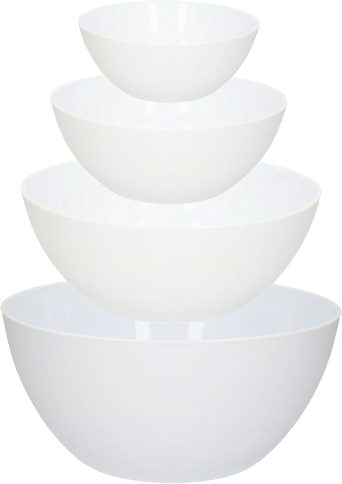 Plasticforte voedsel serveer schalen set - 10x stuks - kunststof - wit