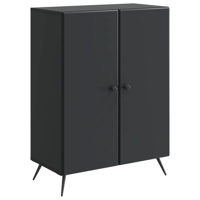 vidaXL - Dressoir - Zwart - 66 - x - 34,5 - x - 90 - cm - Bewerkt - hout