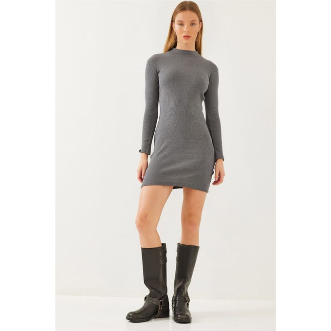 Geribbelde Coltrui Mini Jurk