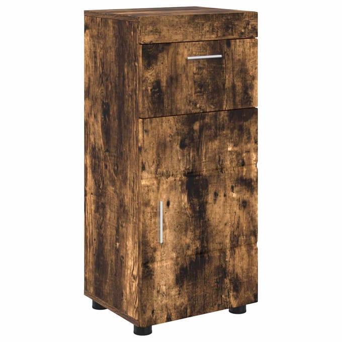 vidaXL - Badkamerkast - set - TULUM - Rook - Eiken - 37 - x - 31,5 - x - 82 - cm