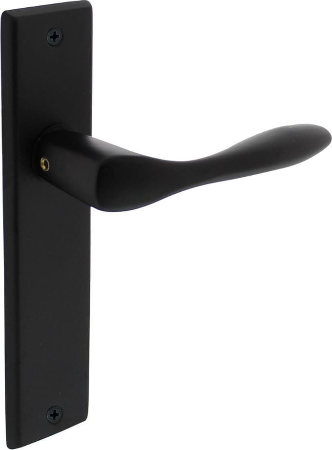 Intersteel Deurkruk Banaan met schild 181x41x7mm blind mat zwart