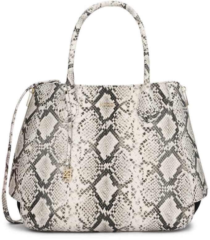 Bags in a snake leather motif