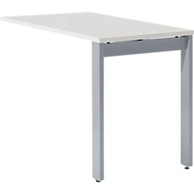 Schäfer Shop Select LOGIN aanbouwtafel, 4-poots, B 1000 x D 600 x H 740 mm, wit/blank aluminium