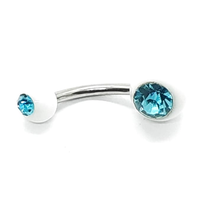 Navel Piercing - Wit Met Steentjes